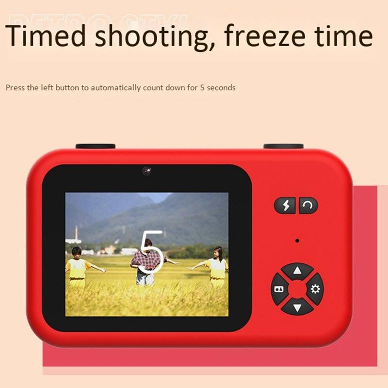 

Kids Camera 4K HD Mini Children's Camera 1.3 Million Pixel Smart Focus Children's Digital, Red
