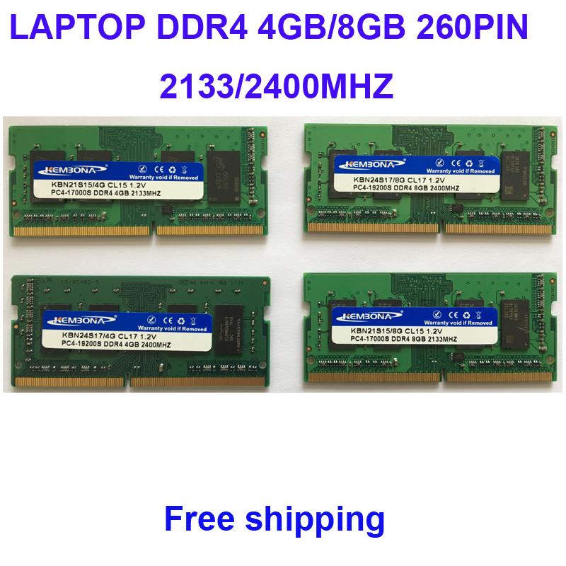 

Kembona Laptop DDR4 4GB 8GB 16GB 4G 8G 16G RAM Memory 2133mhz 2400mhz 2666mhz Memoria 260-pin SODIMM RAM Stick