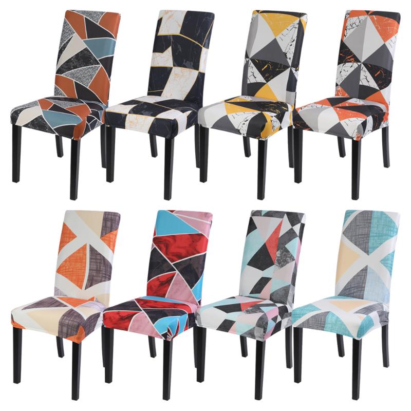

Geometric Lattice Chair Cover Stretch Dining Seat Protector Slipcovers Universal Size Chair Covers Spandex hotel home decoration