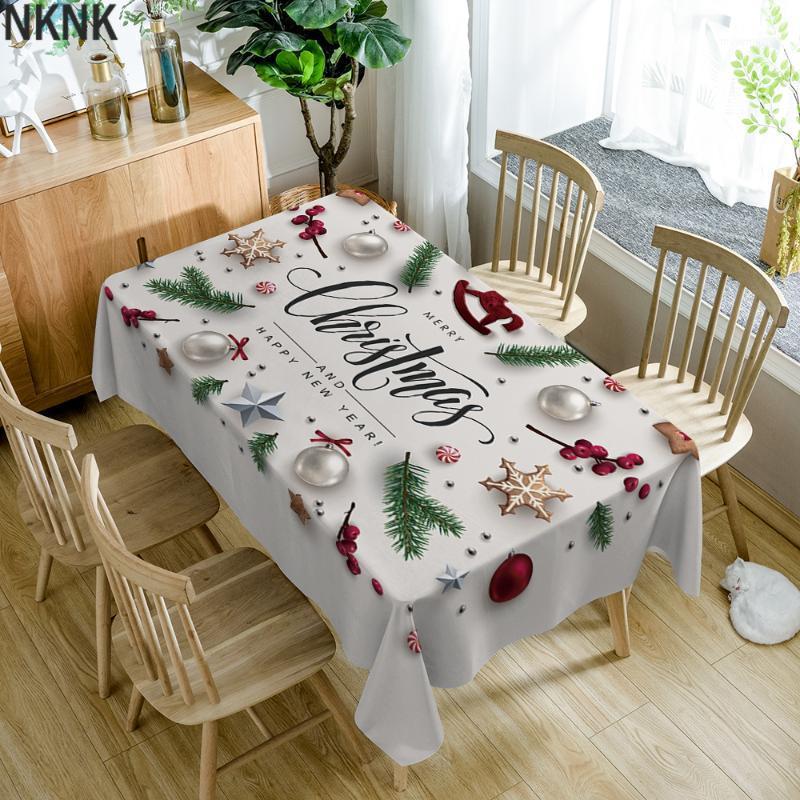 

Europe New Year 3d Tablecloth Colored Christmas Tree Pattern Washable Cotton Dustproof Rectangular Table Cloth for Wedding Party1, Color 15