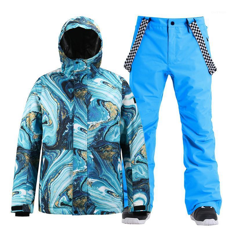 

Winter Ski Suit Men' Warm Waterproof Windproof Veneer Double Board Loose Snow Jacket+trousers1, Black trousers