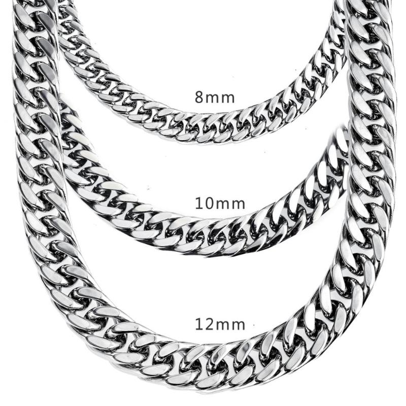 

8/10/12/14mm Custom Size Punk Cuban Link Thick Chain Choker Necklace Men Chunky Necklaces For Women 2020 Hip Hop Jewelry