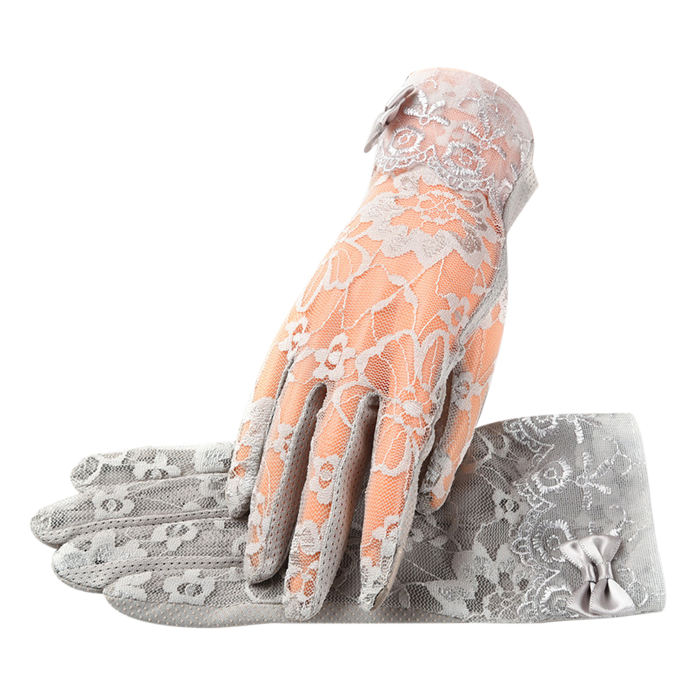 

Fashion Sexy Lace Touch Screen Gloves Summer Sun Protection UV Ladies Thin Models Driving Non-slip Visor Gloves