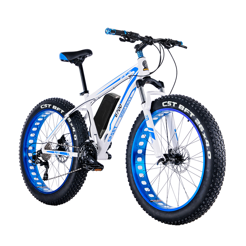 

FAT EBIKE 26 Electric mountain bike fat tire electric snow ebike 48V li-ion battery 1500w rear wheel motor Hydraulic E-MTB, Silver;blue