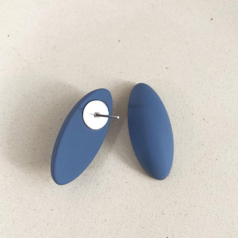 

GorGor Stud Earrings Women Acrylic Candy Color Originality Statement Minimalist Oval Matte Refreshing Party Jewelry EZ-734