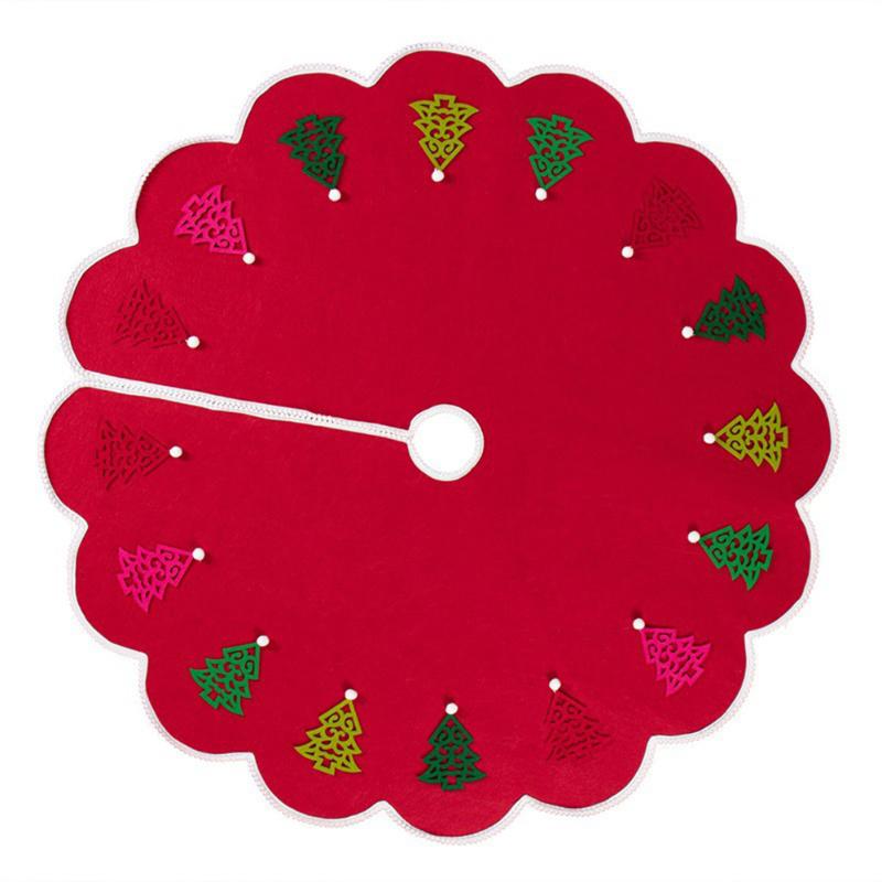 

Christmas Tree Skirt Red Mat Holiday Skirts for Home Party Props Creates Christmas Atmosphere Embellishment