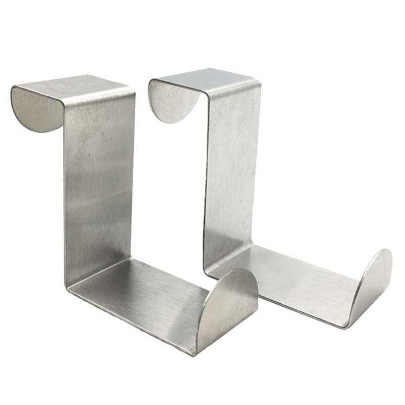 

2Pcs Home Stainless Steel Z-type Hanger Free Nail Hook Door Hooks Kitchen Hat Clothes Pothook