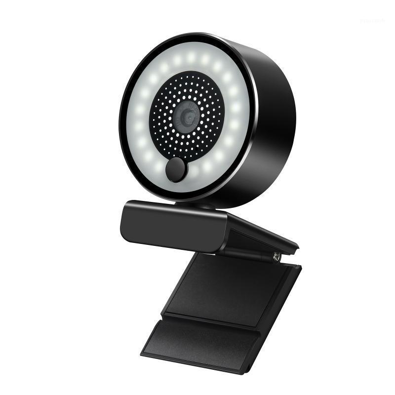 

docooler USB 3.0 Webcam HD 2K Auto-focus 5MP PC Web Camera 1080P with Ring Fill Light Mic for PC Laptop Video Conference Camera1, Black