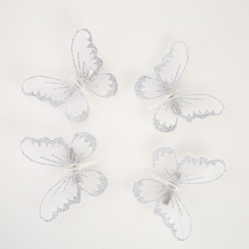 

12pcs Christmas Tree Butterfly Shape Clip Pendant Doll Clip Home New Year Decors Festival Supplies White1