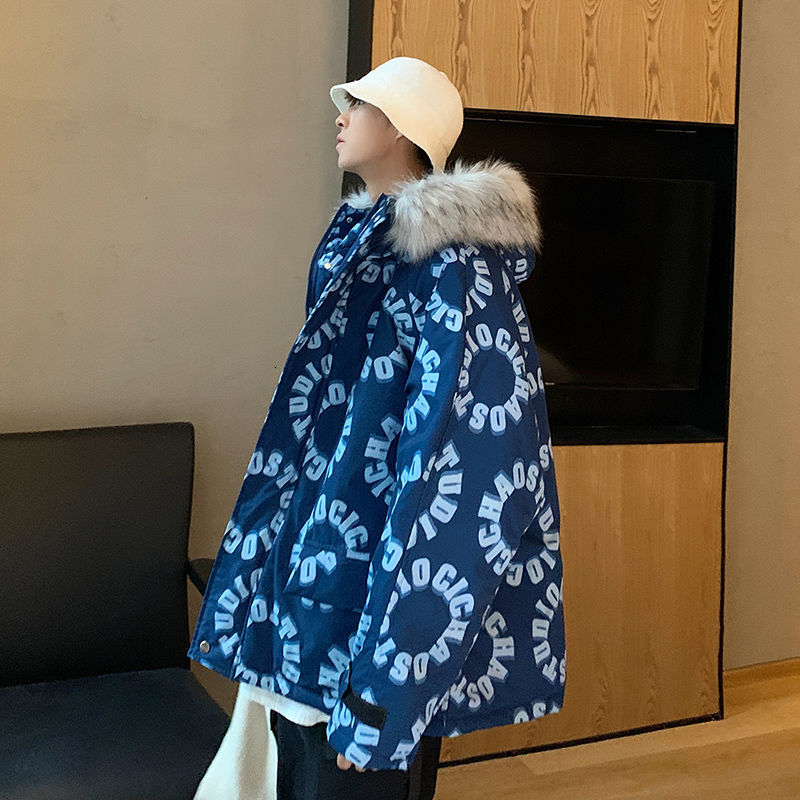 

Autumn 2021 Cotton-quilted New Thick Collar and Men's Clothing XRNZ, Blue