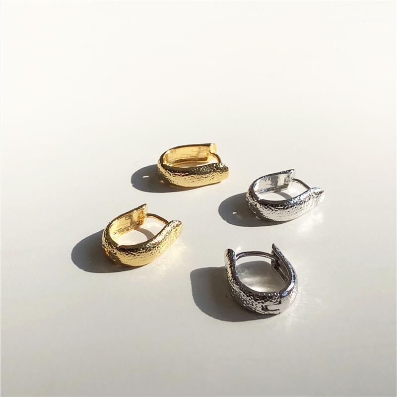 

WTLTC 2020 New Design U Shaped Hoop Earrings for Women Minimalist Geometrical Hoops Earrings Vintage Metal With Charms1