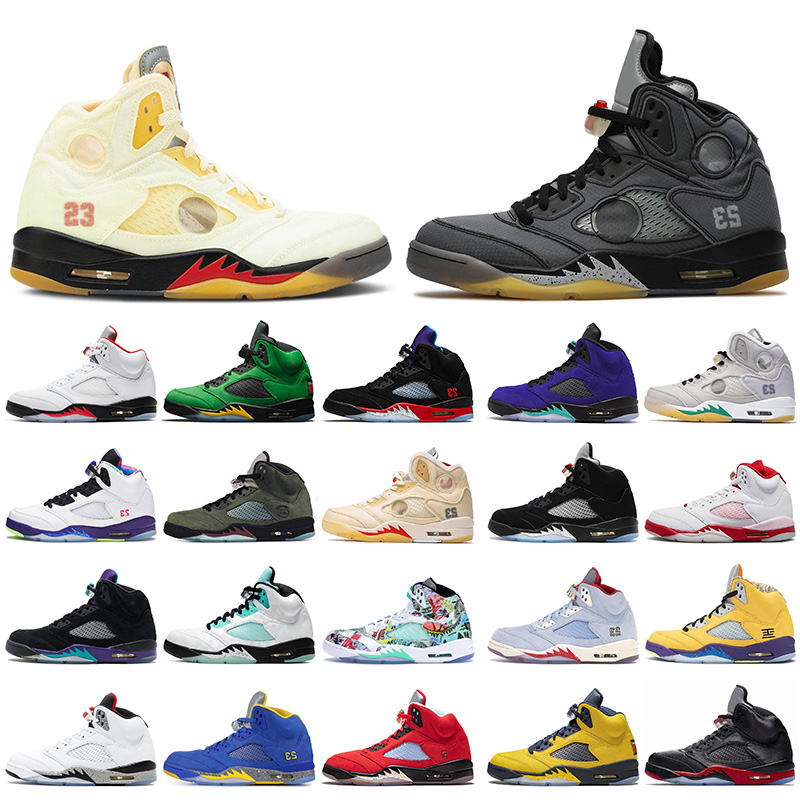 

New Jumpman 5 5s Sail Fire Red Muslin Mens Basketball Shoes Oregon Ducks Alternate Grape 5s Mens Trainers Sneakers Big Size 13, #26 hyper royal 40-47