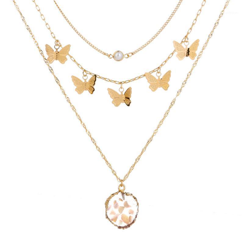 

Simulated Crystal Stone Butterfly Statement Necklaces Pendants Woman Chokers Collar Chain Bib Gold Color Chunky Jewelry1