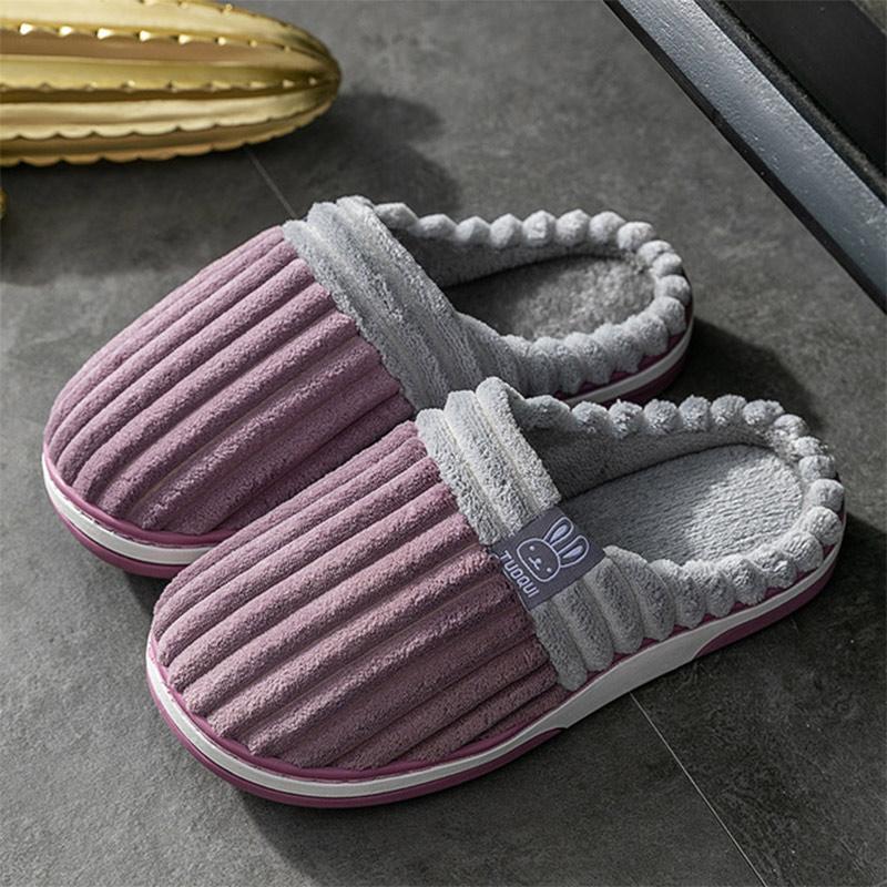 

Women's Winter Slippers Cute Women Warm Plush Woman Slip On Flat Female Soft Shoes Ladies Comfortale House Shoe 2020, Purple