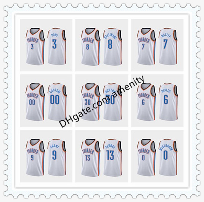 

men Thunder Oklahoma City 12 Adams 3 Paul 0 Westbrook 13 George basketball jerseys Steven Chris Paul Russell association jersey