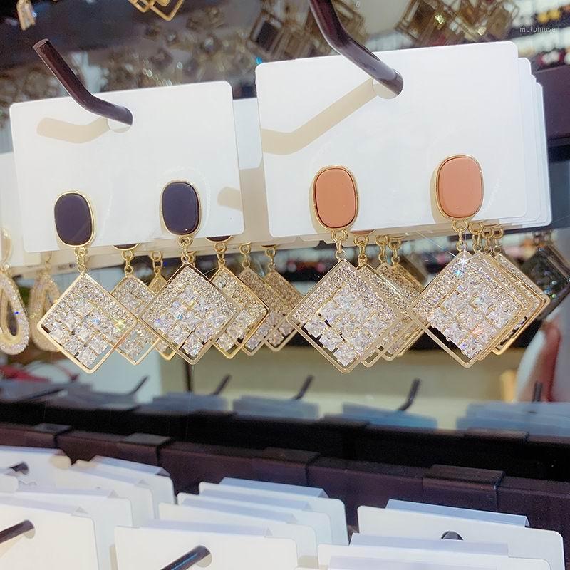 

Micro Pave Zircon Geometric Square Drop Earrings Women 2020 New Jewelry Luxury Earings Shinning Bijoux1