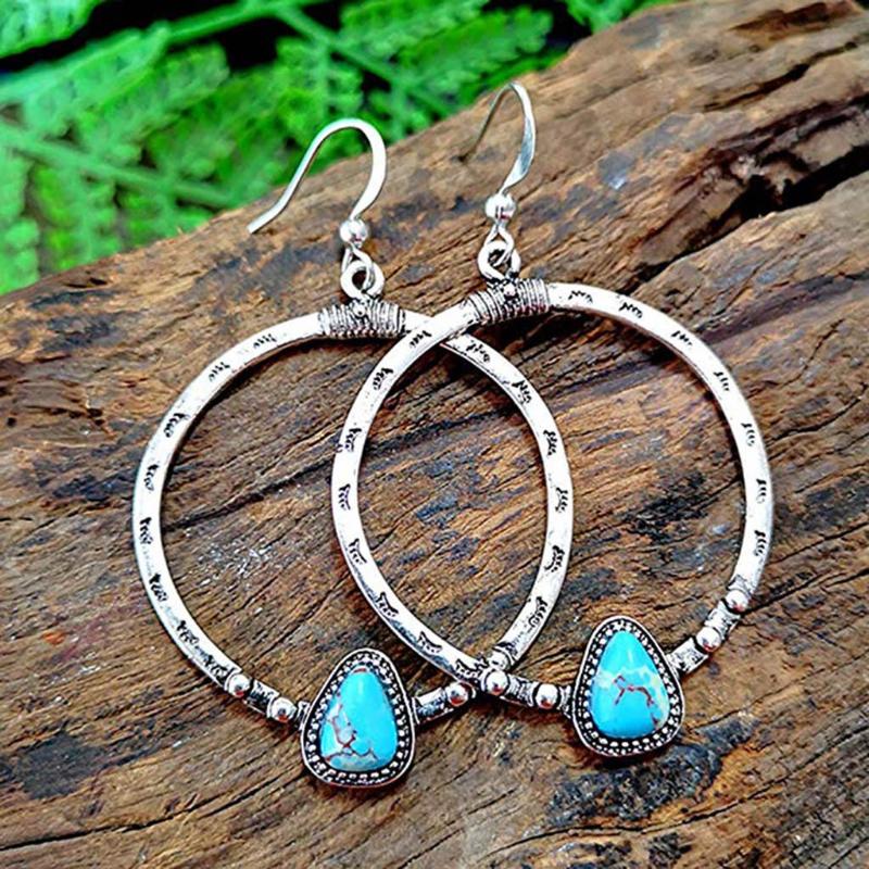 

Hoop & Huggie Trendy Earrings For Women's Geometric Stone Fashion Jewelry Accessories Simulated Presents Girls Brincos