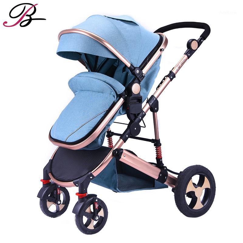 

2020 Aluminum alloy Baby Stroller Can Sit and lying stroll Folding High Landscape Baby pram 2 in 1 stroller1