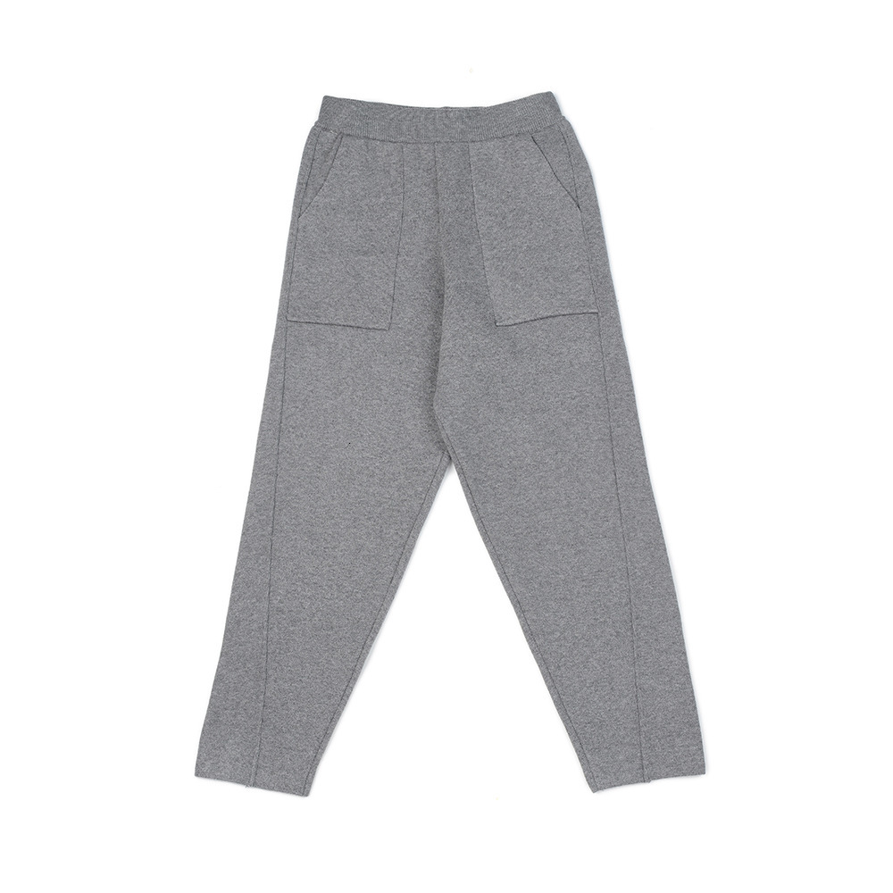 

2021 New Women Brief Solid Color Double Pockets High Waist Sweater Pants Ladies Elegant Autumn Winter Warm Knitwear Trousers Bak8, Beige