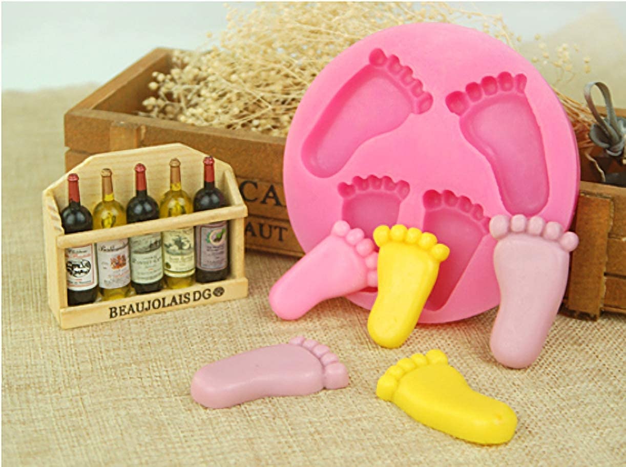 Feet Fondant Mould,Baby Shower Molds for Sugarcraft, Cake Decoration, Cupcake Topper, Fondant,Candy Pudding, Ice Cream Soap, Jewelry, 1222259-image-756616410