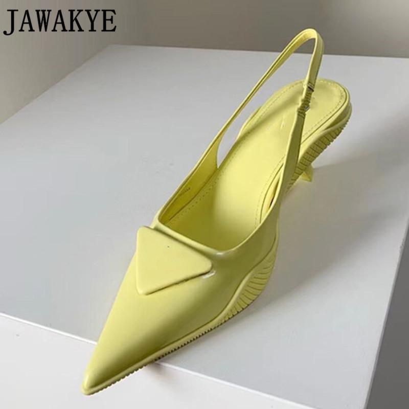 

Macaron Color High Street Spring New Shoes Sexy Women's Pointed toe Slingbacks Formal Ladies party Shoes Pink Bridal Sandals, Sky blue