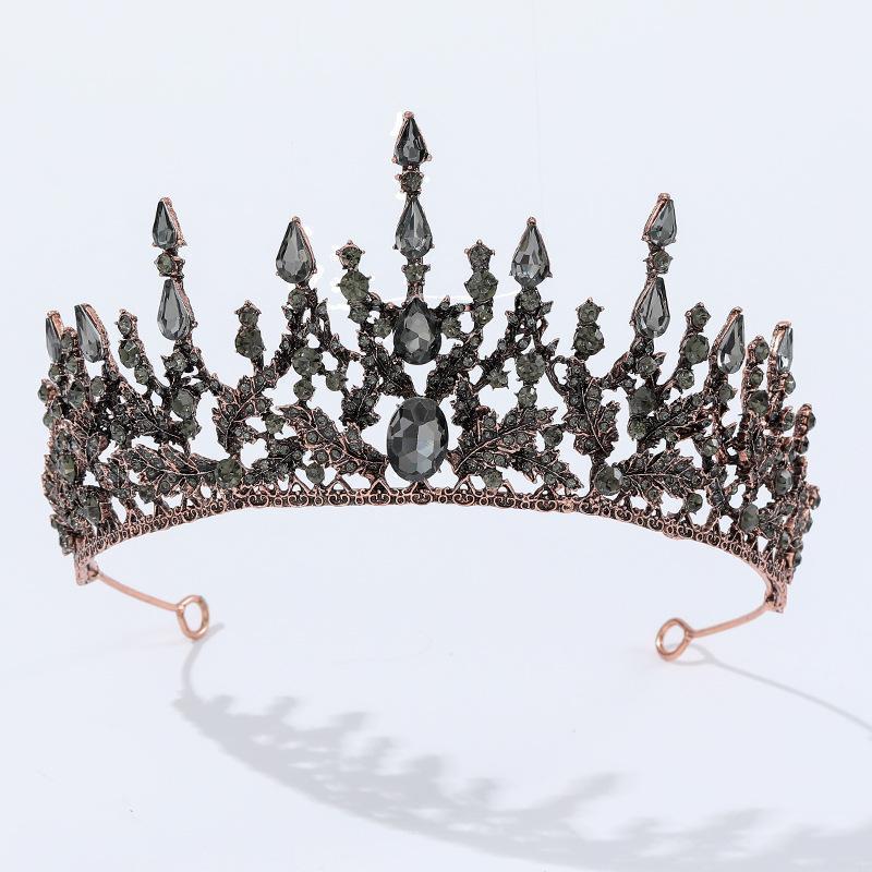

Hair Clips & Barrettes European And American Retro Big Crown Bridal Headdress Wedding Dress Birthday Show Accessories, Golden;silver