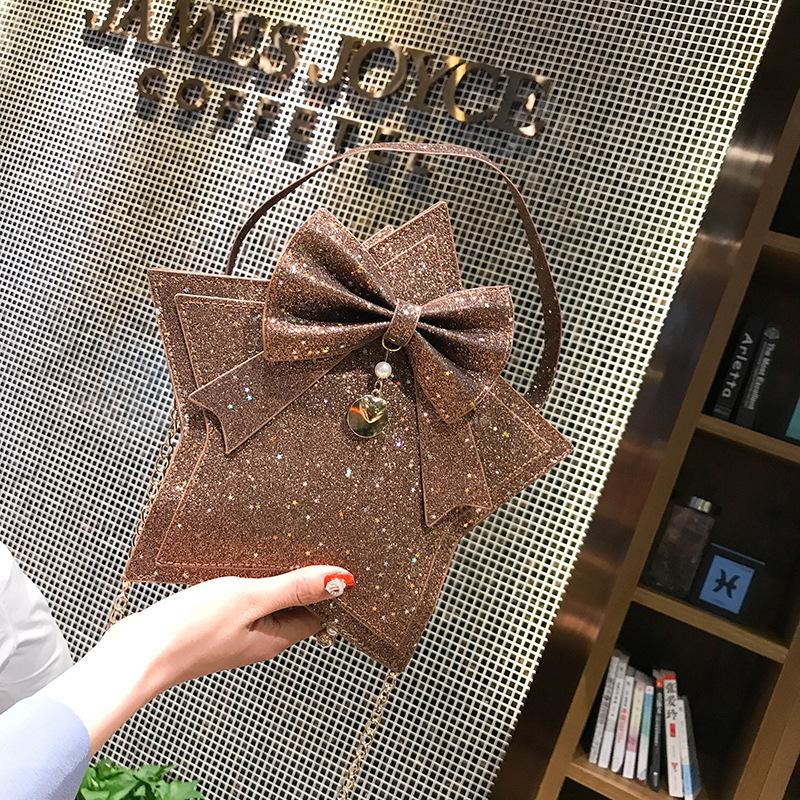 

Small Women Bag New Trendy Five-Pointed Star Sequin Chain Crossbody Small Square All-Match Trendy Shoulder clutch bags for women, Black