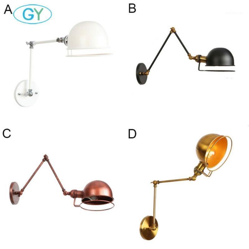 

1-Light Industrial Metal Wall Sconces Retro Rustic Loft Antique Wall Lamp Edison Vintage Deco White Black Brown Brass Lighting1
