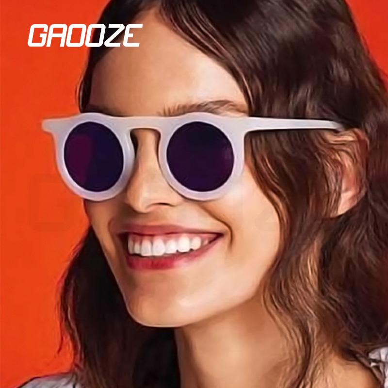 

GAOOZE Luxury Sunglasses Women Round Glasses Women's Sunglasses Ladies Fashion Retro Vintage Glass LXD383