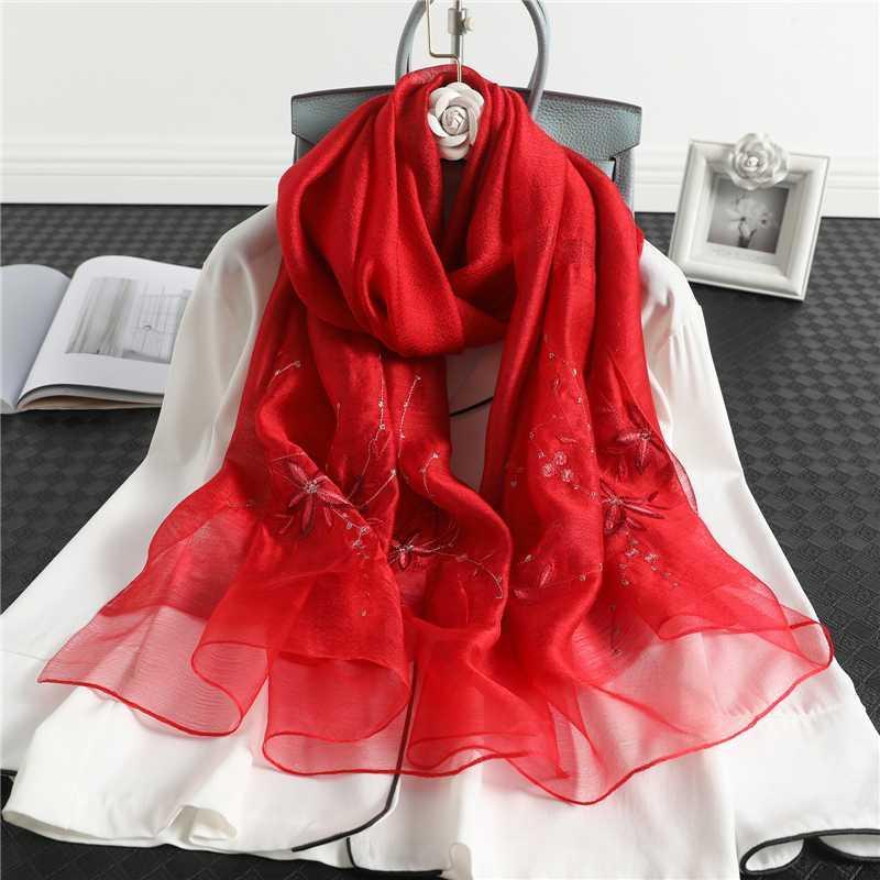 

Silk Wool Scarf Thick Embroidery Shawls Lady Wraps Winter Scarves for Women Soft Warm Foulard Female Bufanda 2020 New1