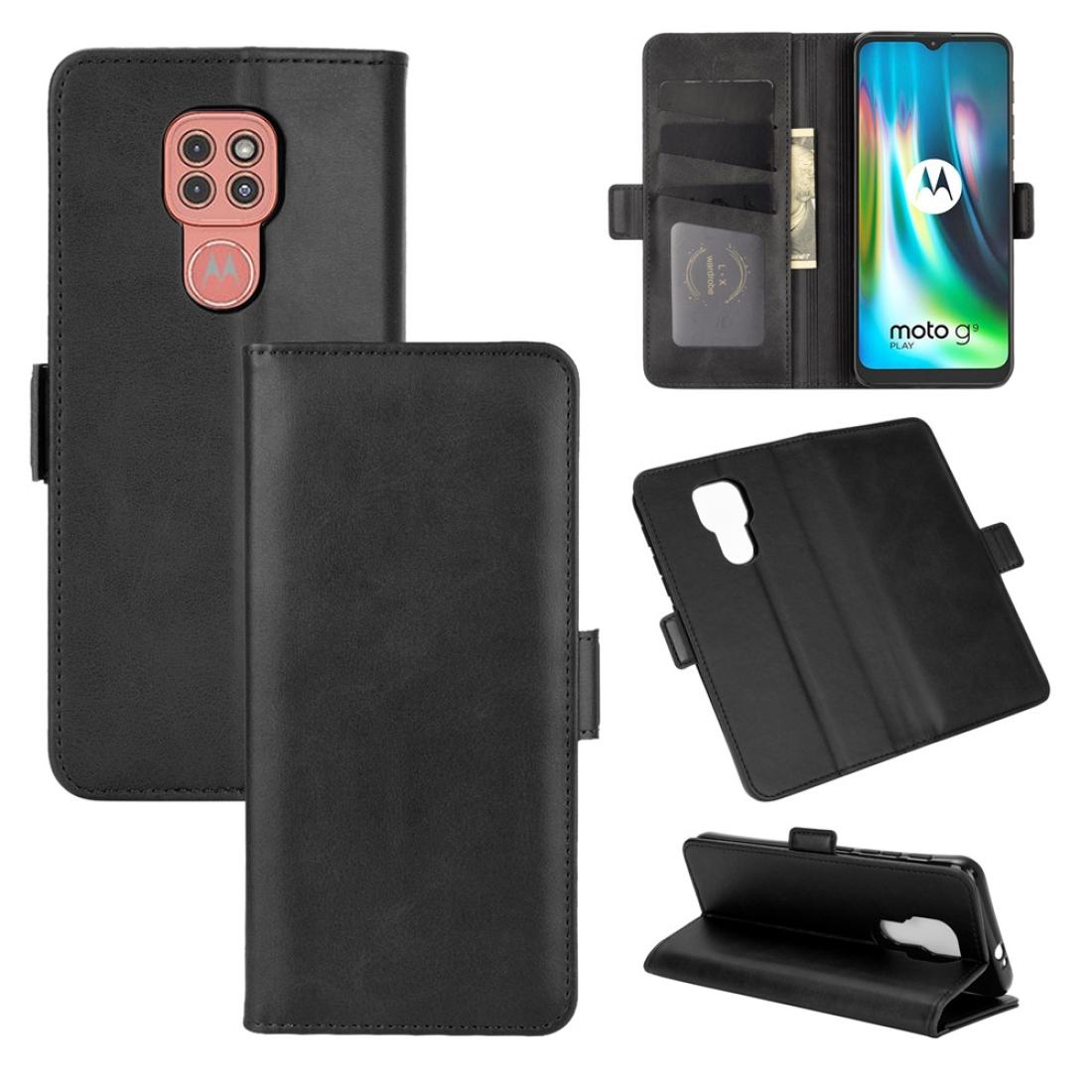 

For Motorola Moto G9 G9 Play Dual-side Magnetic Buckle Horizontal Flip Leather Case with Holder Card Slots Wallet
