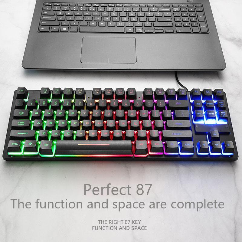 

Portable USB Wired Bluetooth Wireless Dual-Mode Mechanical RGB Backlit Gaming Keyboard Gamer Keyboard 87 Key Gaming1