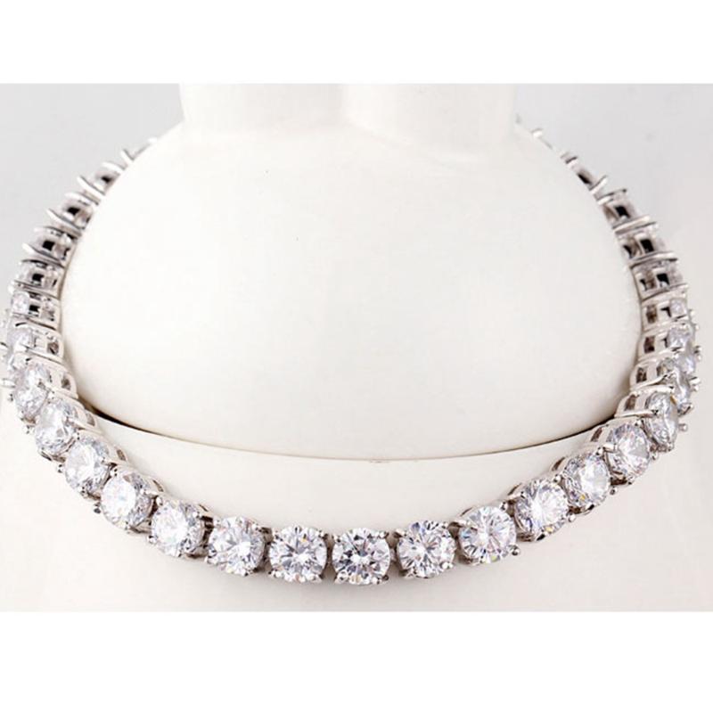 

Round cut prong setting tennis bracelet white gold plaped fashion womens bracelet chain Christmas gift