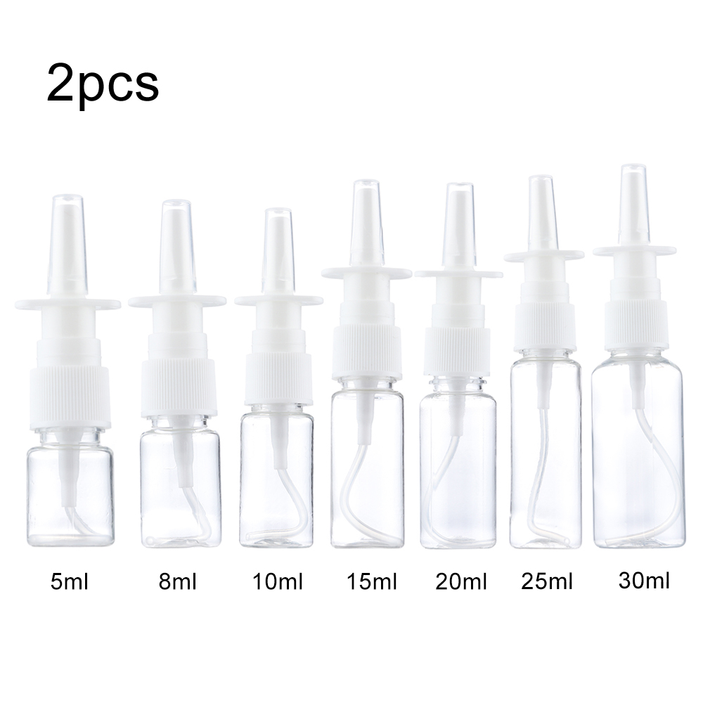 10ml/20ml/30ml White Empty Plastic Nasal Spray Bottles Pump Sprayer Mist Nose Refillable Bottle