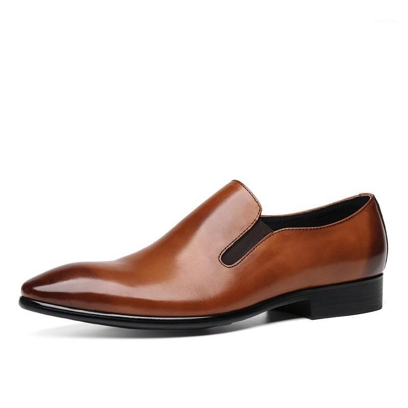 

Summer Mens Loafers Shoes Business Genuine Leather Formal Shoes Classic British Male Zapatos Wedding Office Black Sapatos Hombre1, Brown