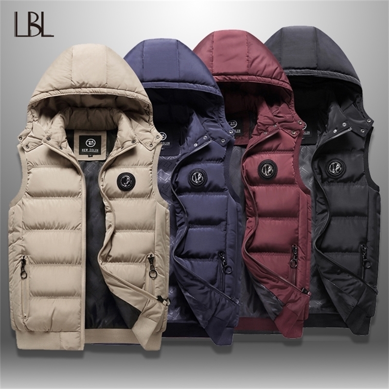 

Down Vest Men Autumn Winter Men's Sleeveless Jacket Casual Men's Waistcoat Hooded Vest Hat Detachable New Outer Vest homme 201126, Hq2019 dark blue