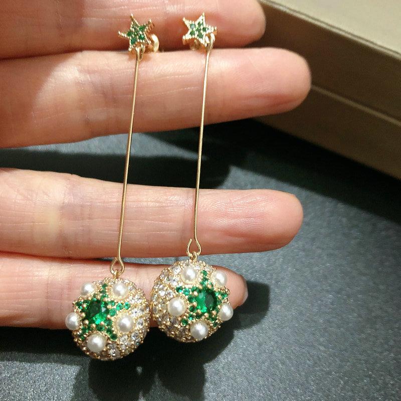 

Bilincolor Trendy Star Ball Long Drop Earrings for Women