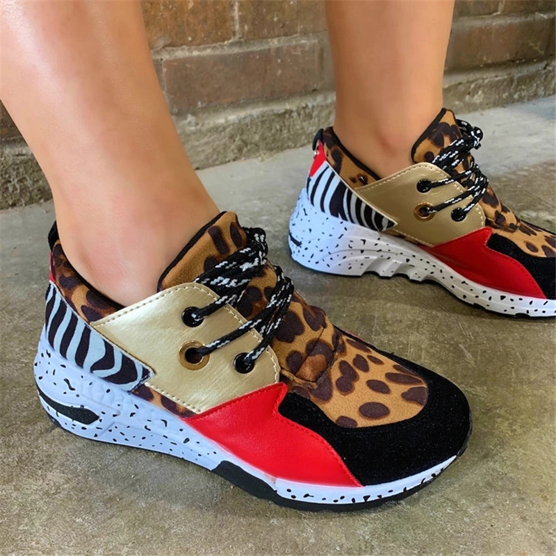 

2021 New Women's Mixed Color Leather Plus Size Thick Bottom Increased Casual Comfortable Sports Shoes Ladies Sneakers Z6id, Rose