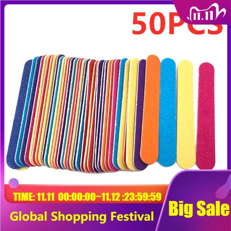 

50PCS/Set Mini Nail Files 180/240 Colorful Wooden Nail File Lima Buffer Pedicure and Manicure Buffer DIY Tools
