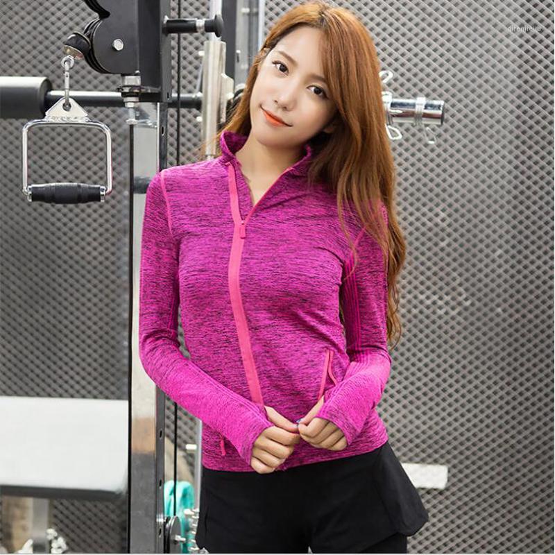 

2020 Hot Sale Rushed Sports Jacket Women ' Autumn Long Sleeved Collar Leisure Zipper Yoga Fitness Running Shirt Qs24l-wt081, Qs24lwt08 blue