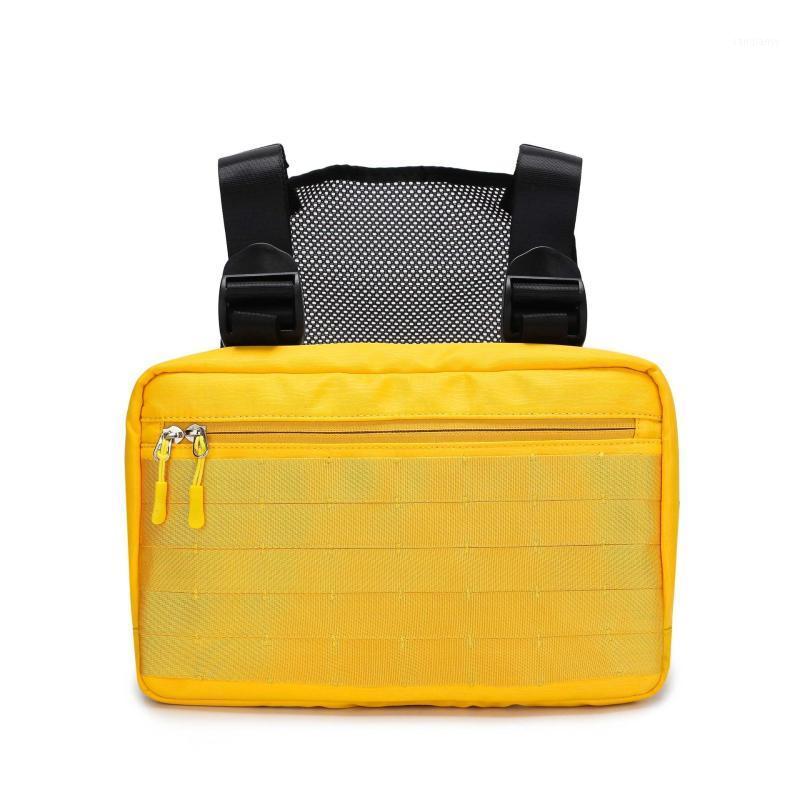 

Tactical men's chest bag waterproof fashion casual hanging bag outdoor adjustable solid hip-hop for women chest rig1, Yellow
