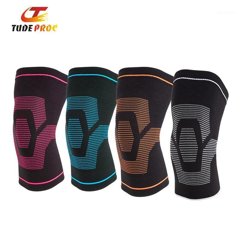 

Tudeproc 1PC Elastic Knee Brace Gym Gear Nylon Sports Kneepads Basketball Volleyball Cycling Compression Knee Sleeve Support1, White