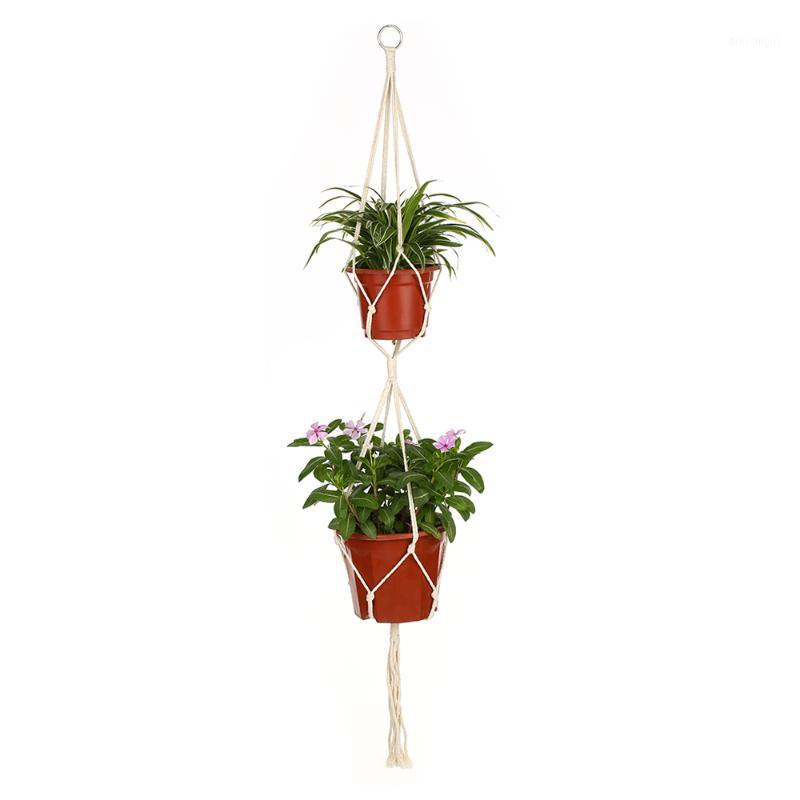 

Handmade Macrame Plant Hanger Flower Pot Hanger Hanging Planter Basket Cotton Rope for Wall Decoration Coutyard Garden1