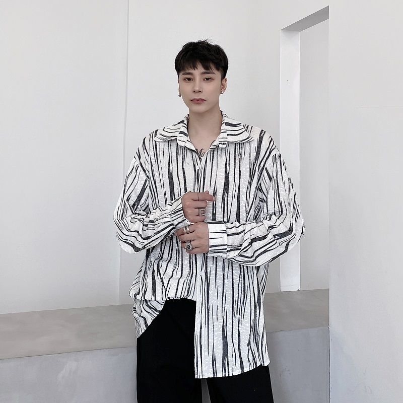 

New Men's Loose Long Sleeve 2021 Fashion Woman Casual Oversize Shirt Korean Streetwear Tops Male Clothing Ode0, Ouse