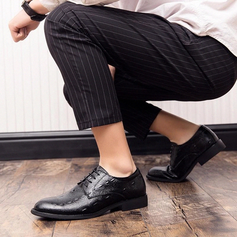

Men's Quality Leather Shoes Autumn Office Shoes lace up outdoor breathable fashion Male Office Party Soft Man oxfords Shoes #ha7P