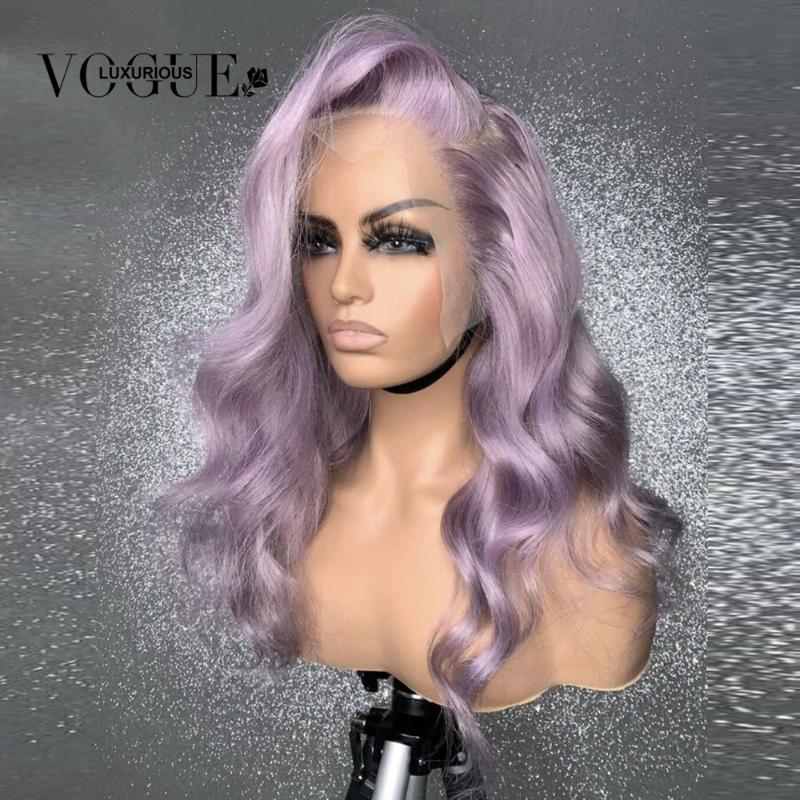 

Pre-Plucked Purple Wig Human Hair Body Wave Lace Frontal Wig With Baby Hair Glueless Remy Brazilian Wigs For Black Women