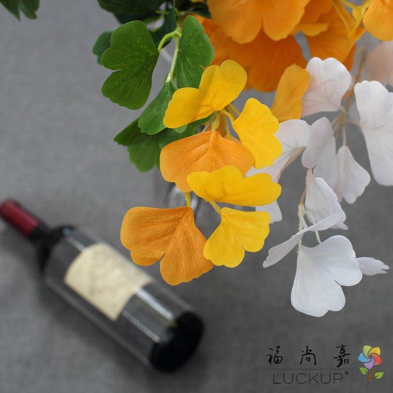 

1PCS 75 cm Artificial Yellow Green White Ginkgo Leaves Branch Plant Home Party Decoration F445