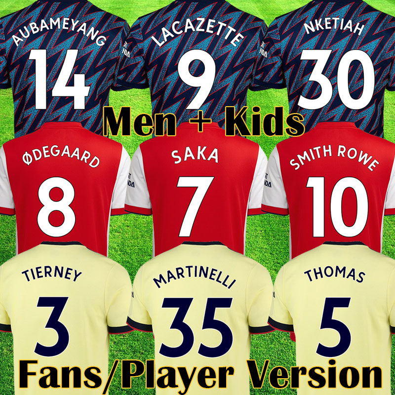 

Fans Player version SAKA soccer jerseys 21 22 SMITH ROWE 10 ODEGAARD TAVARES PEPE THOMAS TIERNEY no more red football shirt WHITE Men kit Kids Equipment tops 999, Kids home
