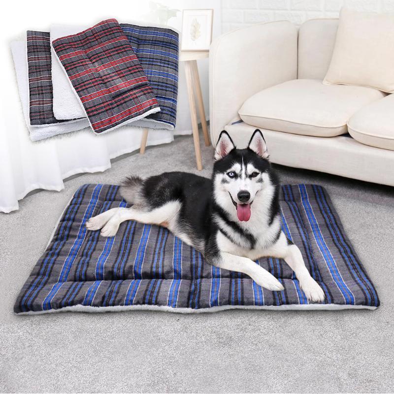 

Cotton Pet Cushion Soft Dog Bed Mat Warm Dog Blanket Solid Fleece Lounger Bed For Small Medium Large Dogs Puppy Pet Products1, Blue
