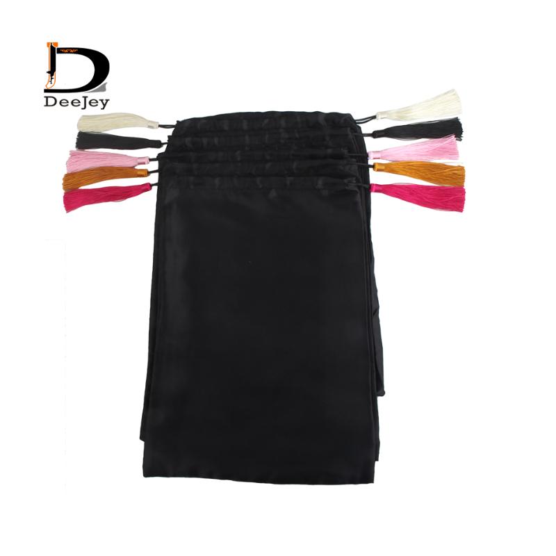 

Stock blank 28x40cm satin silk packaging bag for virgin hair wigs gift white black hot pink color option